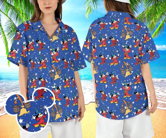 Sorcerer Mickey Mouse Hawaiian Shirt