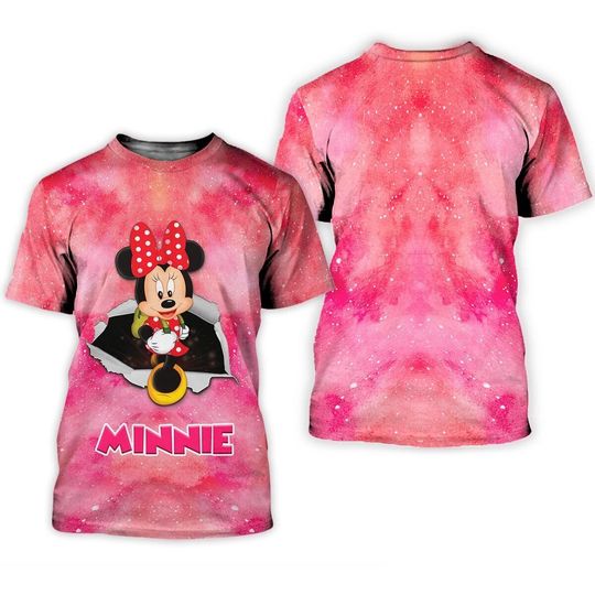 Minnie Cracking Galaxy Pattern Mother's Day Birthday Tshirt 3D Printed