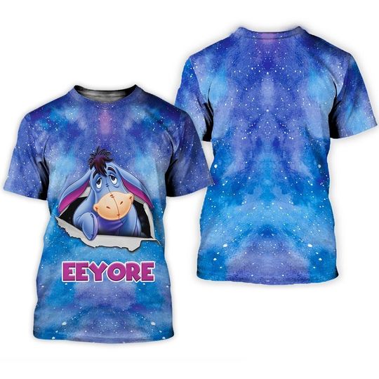 Eeyore Cracking Galaxy Pattern Mother's Day Birthday Tshirt 3D Printed