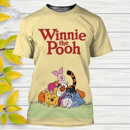 Winnie The Pooh Father's Day Mother's Day Birthday Tshirt 3D Printed