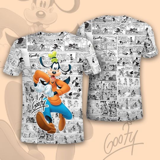Cheerful Goofy Mickey And Friends Goofy Comic Costume Tshirt 3D Printed