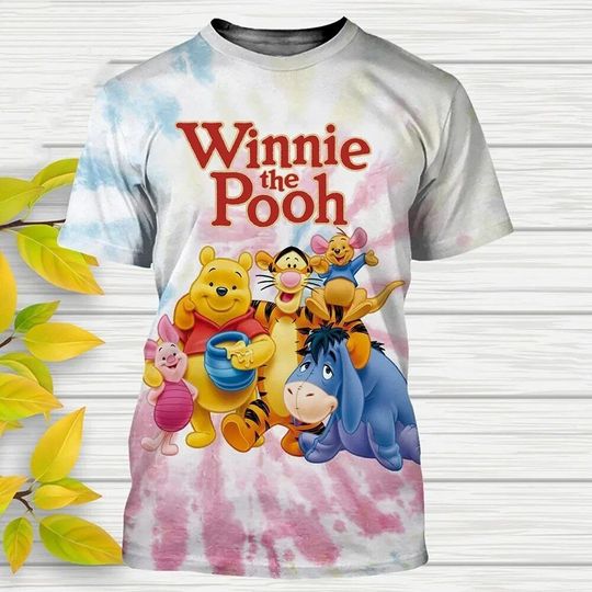Winnie The Pooh Friends Father's Day Mother's Day Birthday Tshirt 3D Printed