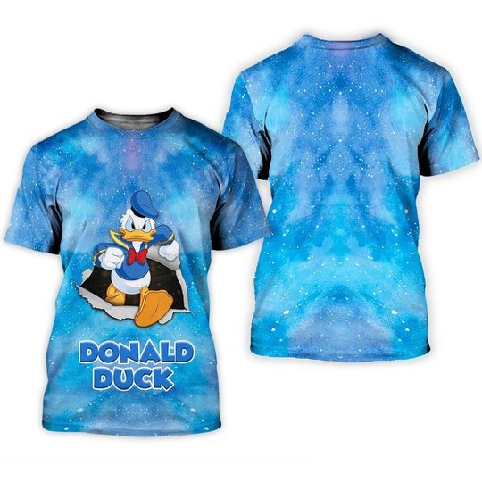 Donald Duck Cracking Galaxy Pattern Mother's Day Birthday Tshirt 3D Printed