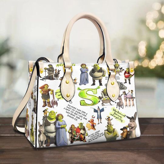 Shrek Leather HandBag, Shrek Bag ,Cartoon Leather Handbag