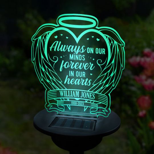 Always Loved Forever Missed - Memorial Personalized Custom Garden Solar Light