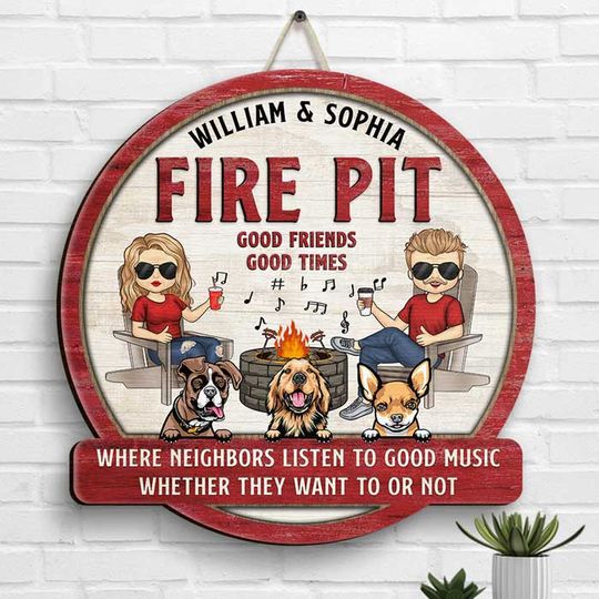 Camping Good Friends Good Times Friends Couples Personalized Custom Name Door Sign