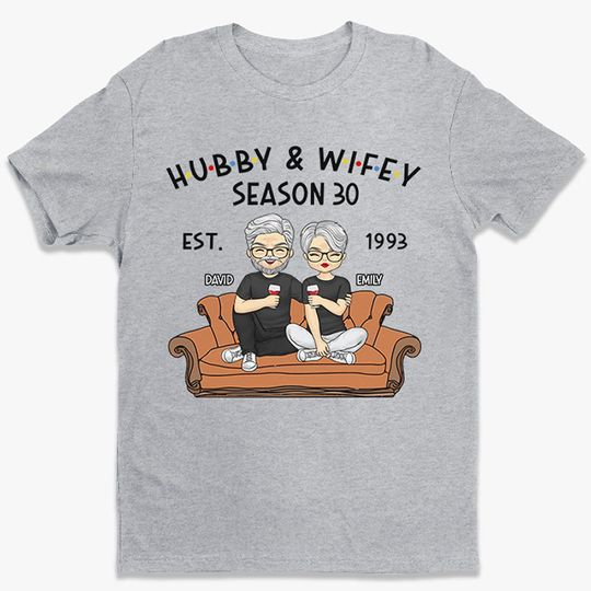 Hubby & Wifey - Couple Personalized Custom Unisex T-shirt - Christmas Gift For Husband Wife, Anniversary