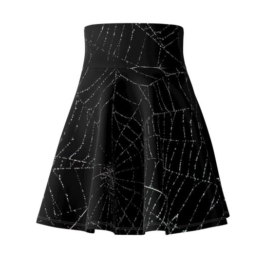 Spiderweb Punk Goth Skater Skirt, Women's Skater Skirt
