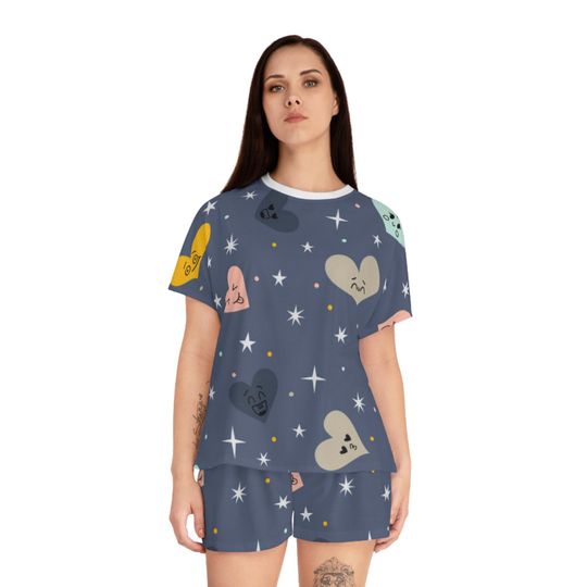 Moods of Heart Pajamas Set, Women Sleepwear