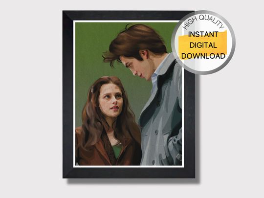 Twilight Art Print, Edward Cullen and Bella Swan, Art Print