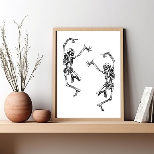 Dancing Skeleton  Halloween Poster | Wall Art