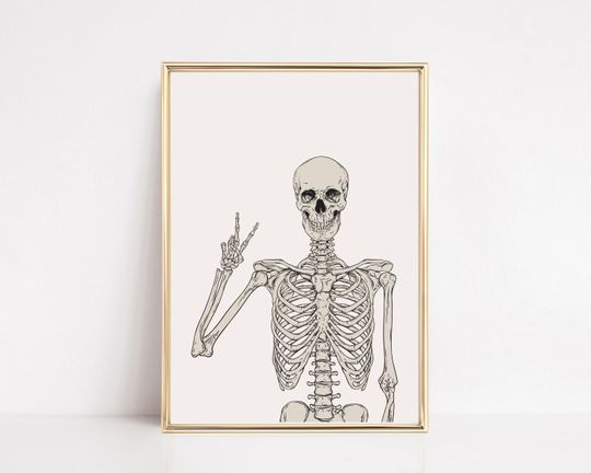 skeleton print | minimalist halloween decor