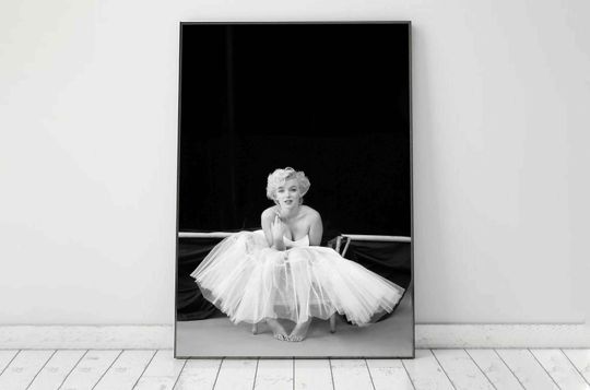 Marilyn Monroe Ballerina Poster, Black and White Wall Art