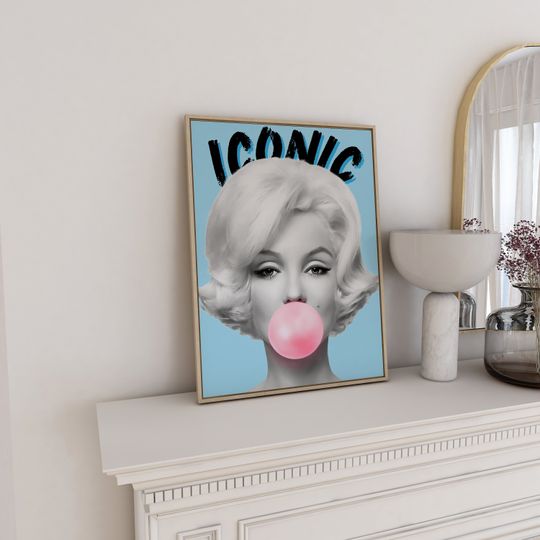 Marilyn Monroe Bubble Gum ,Fashion Print Logo