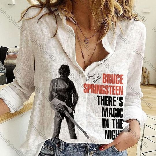 Bruce Springsteen Women Casual Shirt, Bruce Springsteen Shirt, Woman Shirt