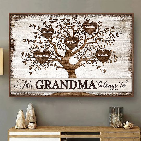 This Grammy Belongs To Personalized Grandparents Christmas Gift Custom Poster