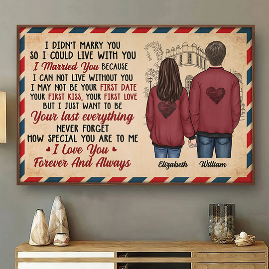 I Can Not Live Without You Anniversary Husband And Wife Couple Gift Personalized Poster