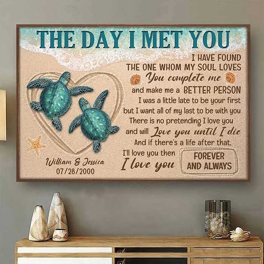 I'll Love You Until I Die Turtles Couple Gift Custom Personalized Poster