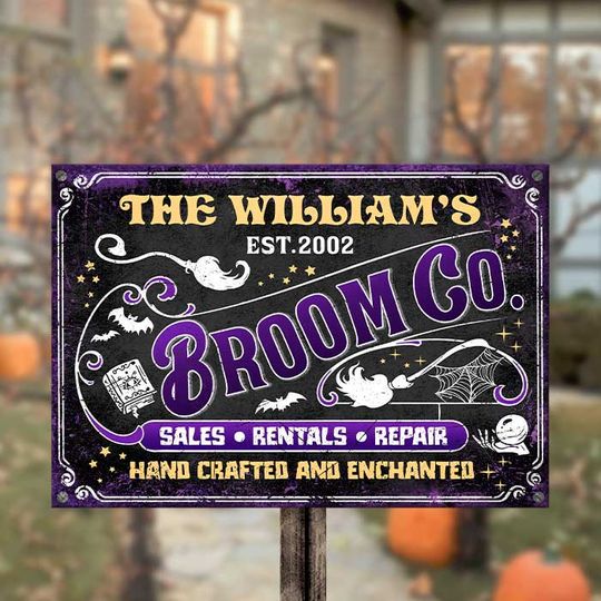 The Family Broom Co. - Personalized Metal Sign