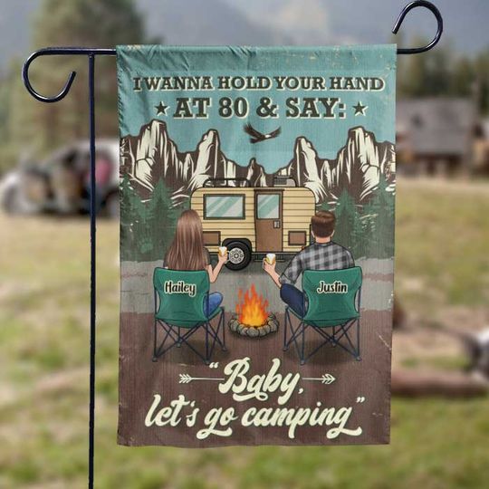Baby Let's Go Camping - Personalized Camping Flag