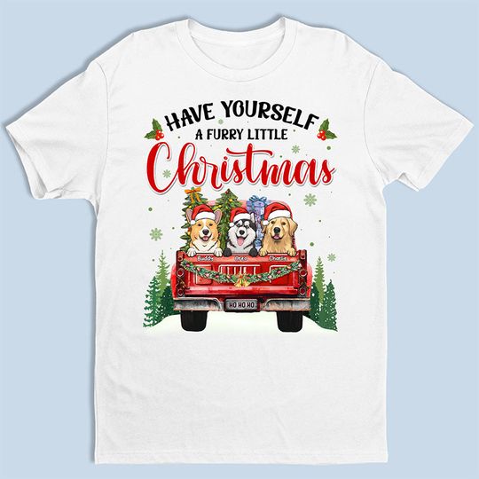 A Furry Little Christmas - Dog & Cat Personalized T-shirt - Gift For Pet Lovers