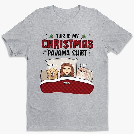 This Is My Christmas Pawjama Shirt - Dog & Cat Personalized Unisex T-shirt Gift Pet Lovers