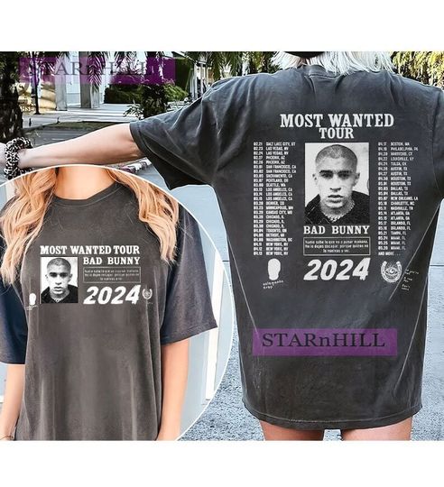 Bad Bunny 2024 Most Wanted Tour Tshirt