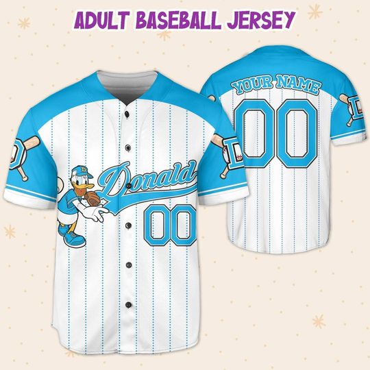 Personalized Blue Donald Duck On Game Day Father's Day Baseball Jersey Shirt