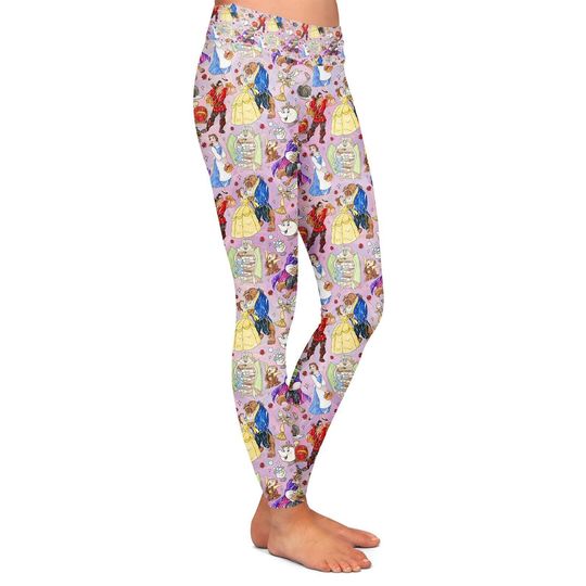 Beauty And The Beast Sketched Mother's Day Legging For Women, Mom, Wife