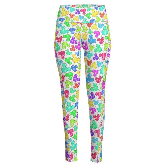 Colorful Mickey Head Mother's Day Legging For Mom, Women, Girlfriends