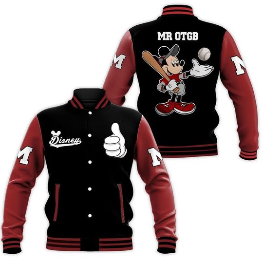 Personalized Let's Play Baseball Mickey Mouse Father's Day Baseball Jacket