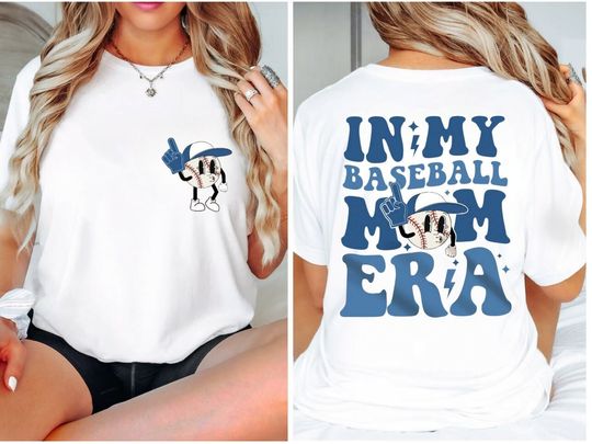 Baseball Mom Era Double Sided T-Shirt, Baseball Mom Era