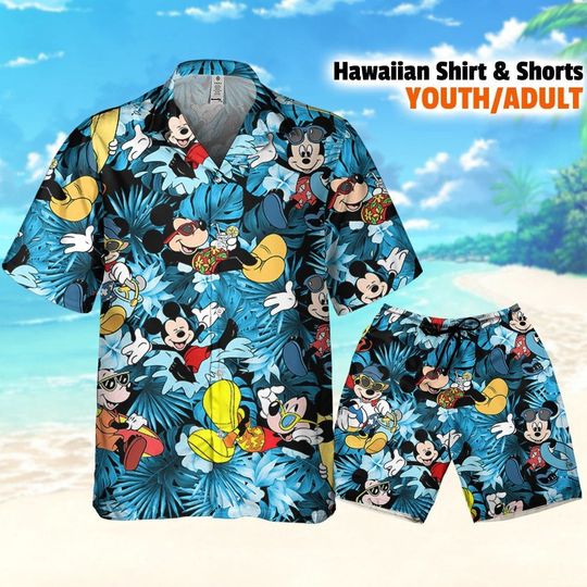 Disney Mickey Mouse Summer Tropical Vacation Hawaii Shirt, Mickey Aloha Shorts