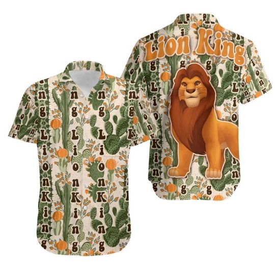 Amazing Simba Lion The Lion King Cactus Theme Hawaiian Shirt