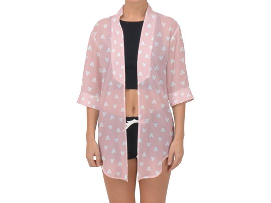 Pink Mickey Chiffon Kimono | Disney Kimono | Mickey Cover Up | Disney Cover Up