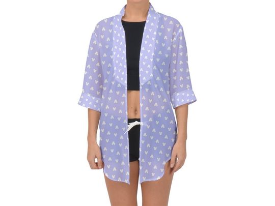 Lilac Mickey Heads Chiffon Kimono | Disney Kimono | Disney Top | Disney Swimwear