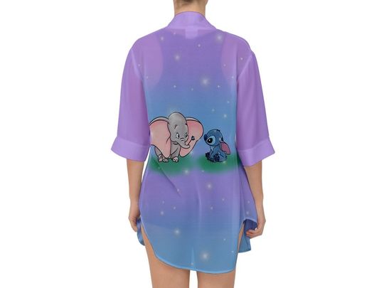 Dumbo and Stitch Chiffon Kimono | Disney Kimono | Disney Top