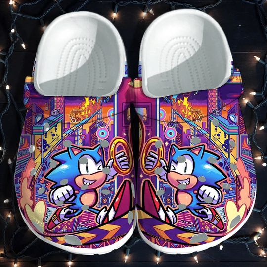 Funny Sonic Game Shoes, Sonic Summer Clogs