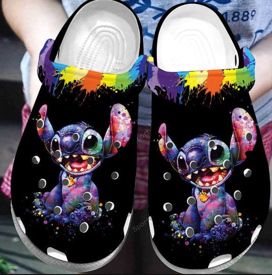Watercolor Lilo Stitch Shoes, Stitch Shoes, Stitch Clogs