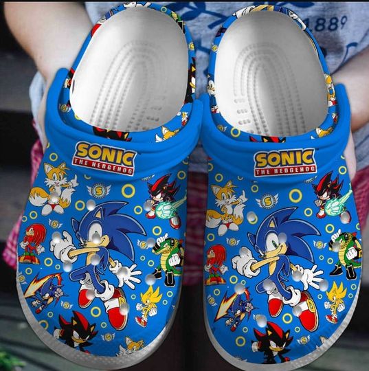 Sonic Game Shoes, Cute Sonic Summer Clogs