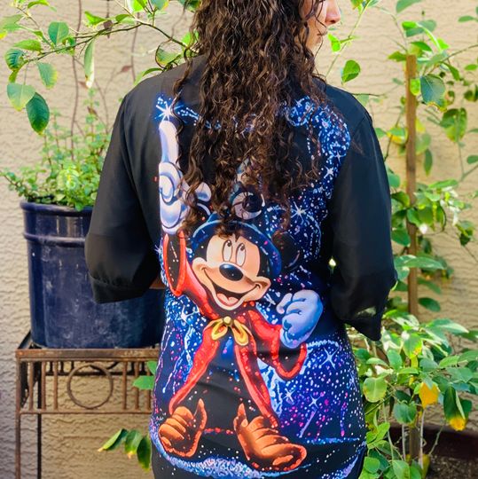 Sorcerer Mickey Chiffon Kimono | Disney Kimono | Disney Top | Disney Swimwear