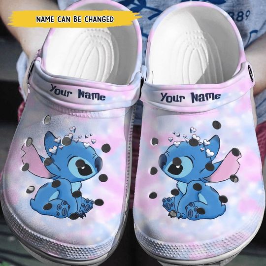 Customized Stitch Ohana Clogs Shoes, Personalized Stitch Shoes