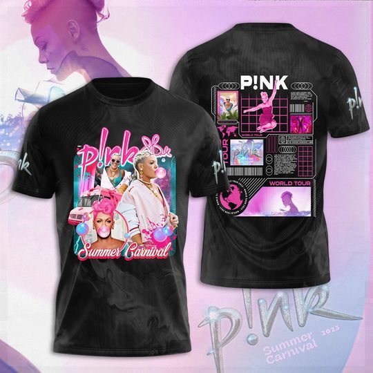 Pink Singer 2024 World Tour 3D T-Shirt
