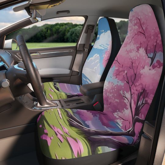 Cartoon Cherry blossoms, Cartoon, Colorful, Kawaii Car Seat Covers