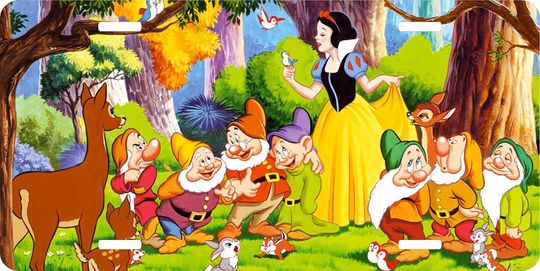 Disney Snow White & Seven Dwarfs - Animals License Plate