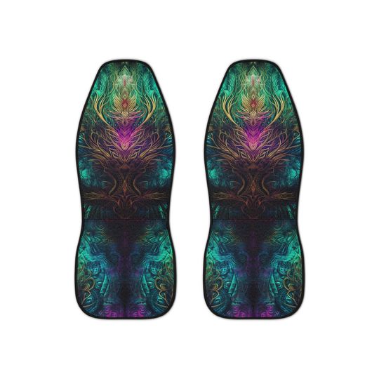 Trippy Fractal Car Seat Covers, Gift for Her, Festival Lovers,Covers for Vechicles