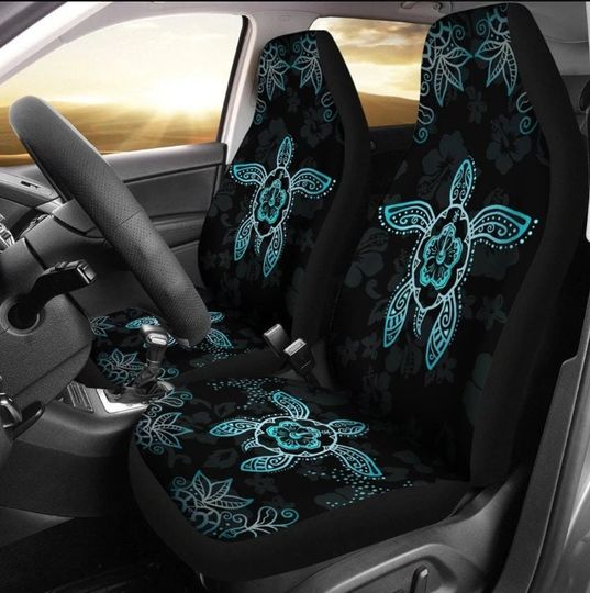Turtle 3D All Over Print Car Seat Cover, Turtle Art Inspired Seat Cover