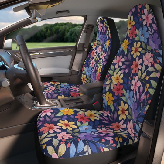 Floral Car Seat Protector, Flower Pattern Seat Cover
