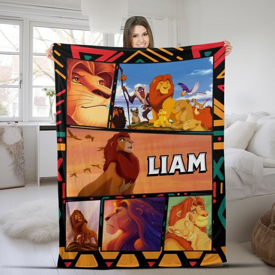 Personalized Lion King Blanket, Lion King Birthday Gift, Lion King Blanket