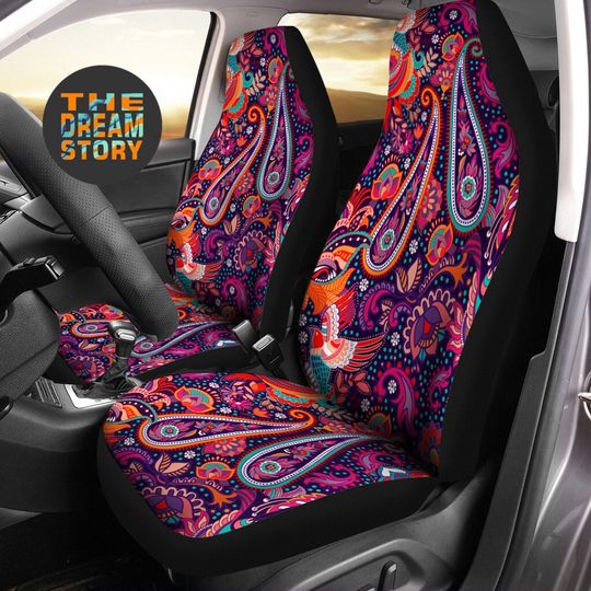 Colorful Paisley Car Seat Covers For Vehicle | Abstract Abstract Car Accessories